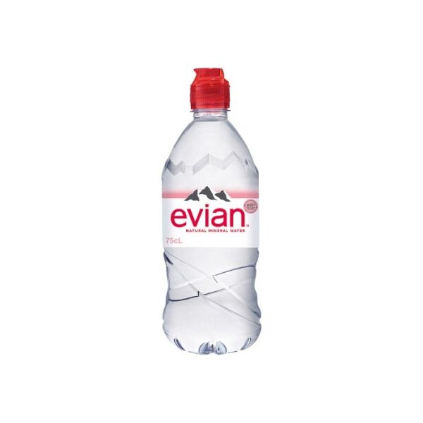 AGUA EVIAN 750 ML PLASTICO SPORT CAP Unds