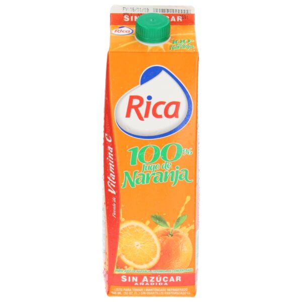 JUGO DE NARANJA RICA  C/AZUCAR 1 L 100% Unds